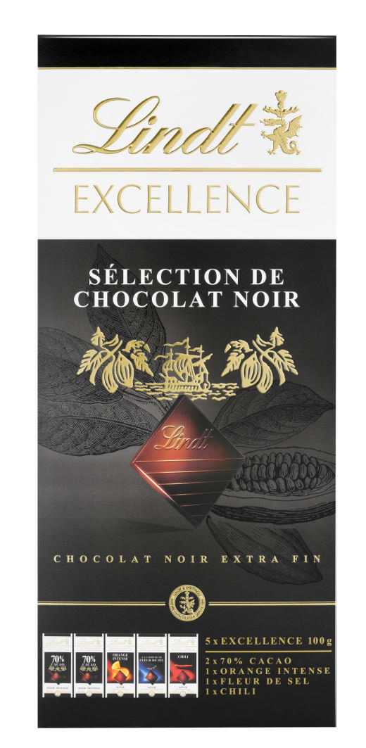 Lindt Excellence Fanbox Noir 5x100g